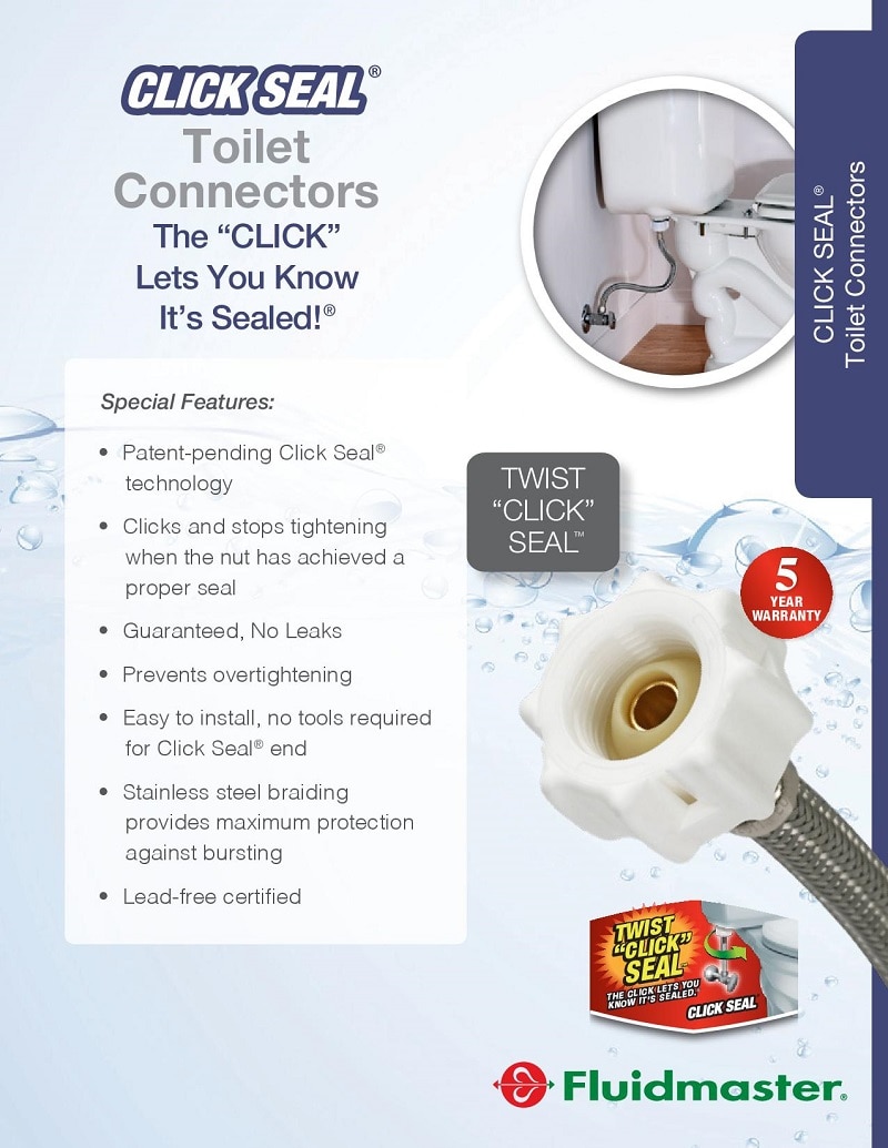 Fluidmaster Click Seal 3/8 in. x 7/8 in. x 9 in. Toilet Connector B1TO9CS